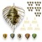 Metal Leaf Ganesha Diwali Decor Wall Hanging for Home & Office Housewarming Return Gift Pooja Favor Ganesha Decorative Wall Hanging Showpiece Pack of 1/2/5/25 Pcs